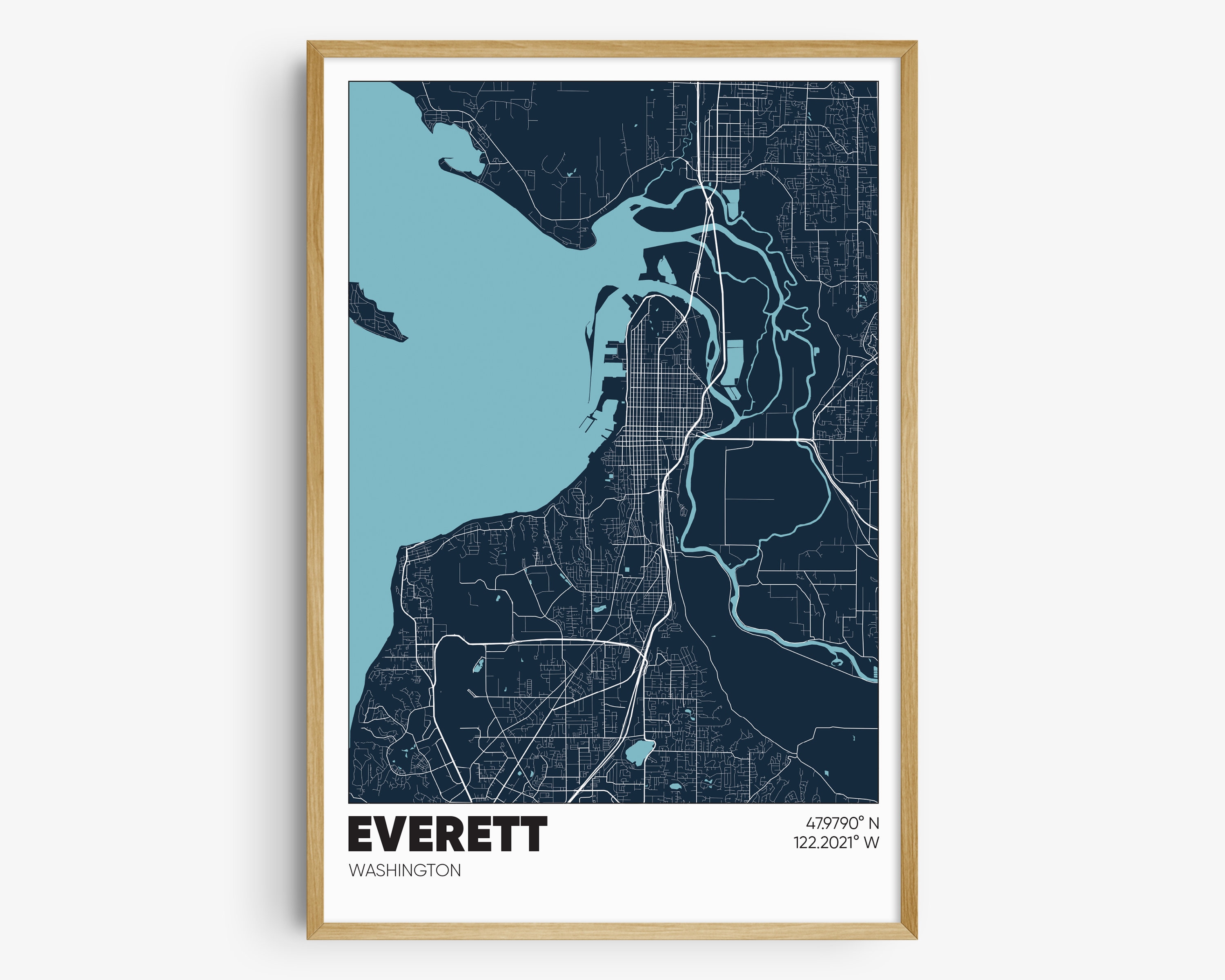 Everett Washington WA Script Mens Snapback Hat – Urban Gear, image size:3000x2400