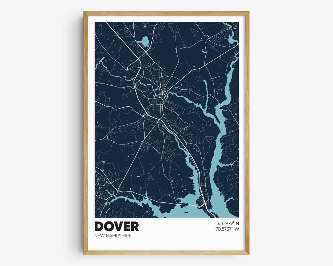 Dover NH Map Print, New Hampshire Wall Art, Dover New Hampshire Poster ...