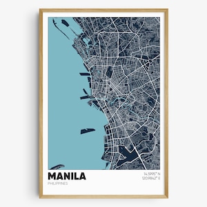 Manila Map Print, Philippines Wall Art, Manila Philippines Poster