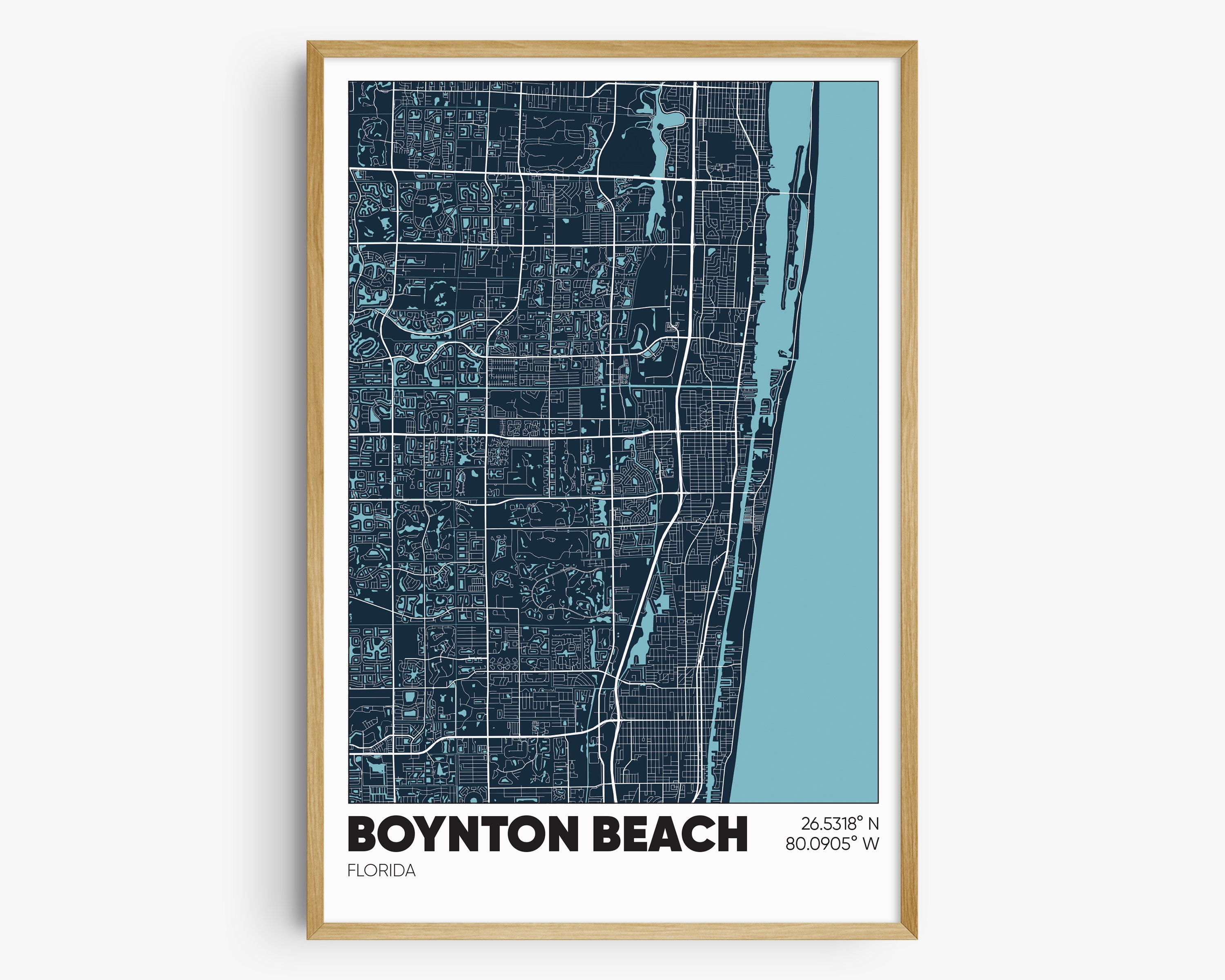 Boynton Beach Map Print, Florida Wall Art, Boynton Beach FL Poster - Etsy, image size:3000x2400
