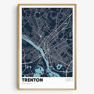 Trenton Map Print, New Jersey Wall Art, Trenton NJ Poster