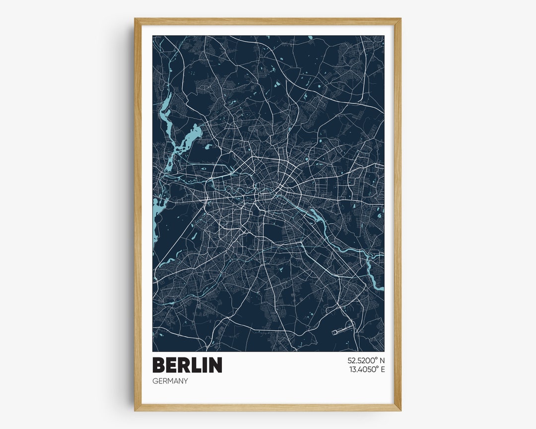 Berlin Map Print, Germany Wall Art, Berlin Germany Poster - Etsy