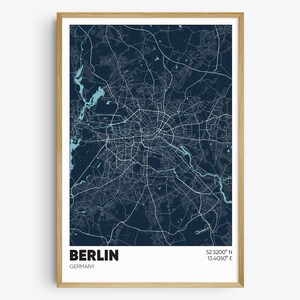 Berlin Map Print, Germany Wall Art, Berlin Germany Poster