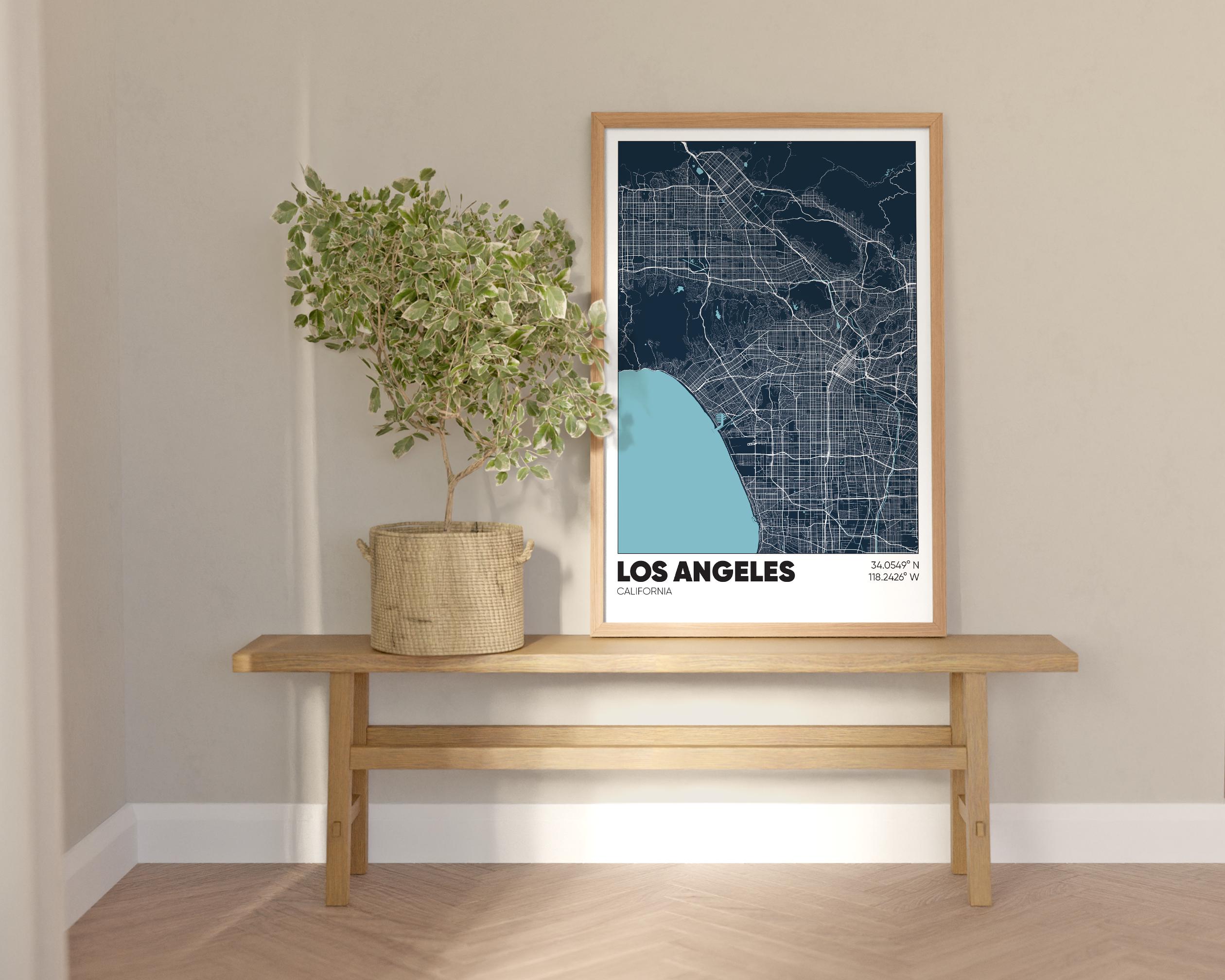 Los Angeles Map Print, LA Wall Art, California CA Poster - Etsy