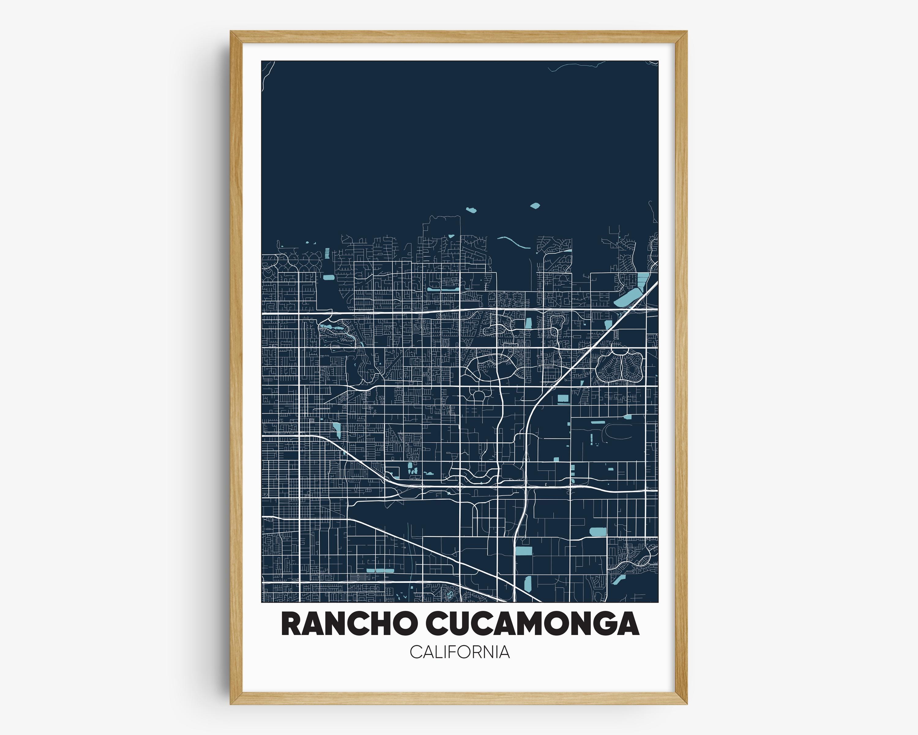 Rancho Cucamonga Map Print, California Wall Art, Rancho Cucamonga CA Poster, image size:3000x2400