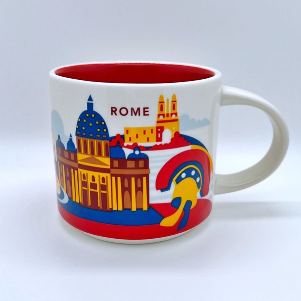 Starbucks City Mug Cup Coffee You Are Here Serie ITALIË ROME 14oz