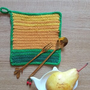 Potholder Crochet Pattern, Easy Tutorial Hot Pad