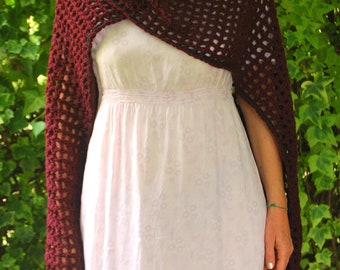 Crochet Poncho Pattern: Boho Festival Shawl Cape (PDF Pattern)