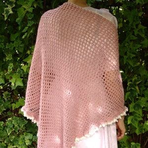 SHAWL TRIANGLE SCARF Mesh Stitch Crochet Pattern, Wrap, Shabby Chic Forest Girl, Mantle for Woman, modern crochet