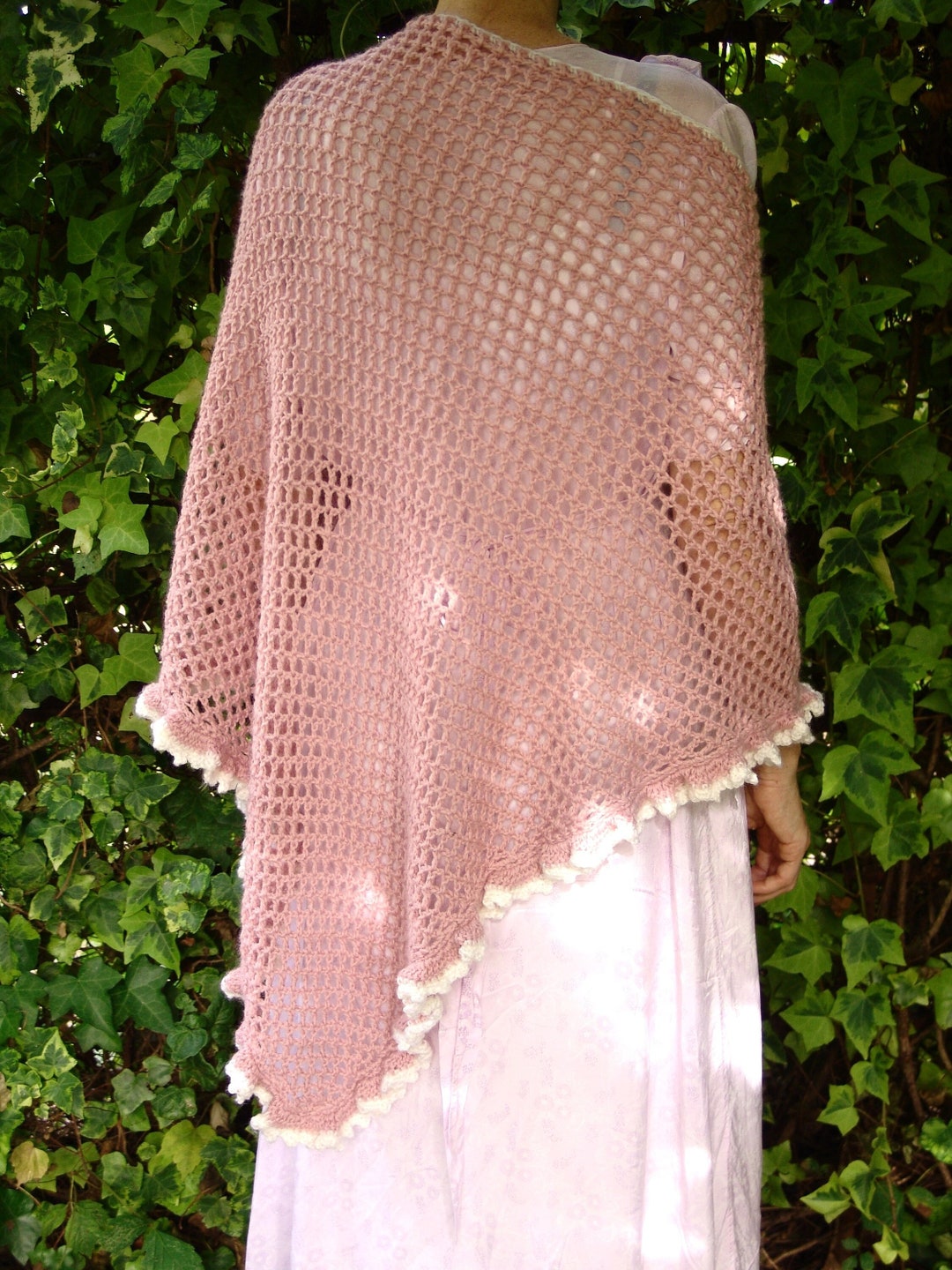 Studded Mesh Crochet Shawl (S/M)