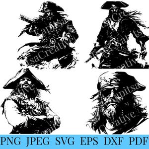 Piraten SVG, Piraten Vektor, Plotterdatei, digitaler Download, svg, pdf, eps, dxf, png, jpg, Piraten Clip Art, Pirat Silhouette