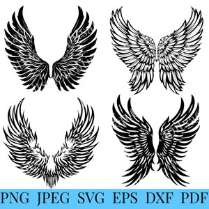 Wings SVG, Wings Vector, Cutting File, Digital Download, svg, pdf, eps, dxf, png, jpg, Wings Clip Art, Wings  Silhouette