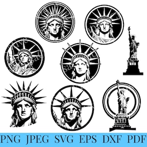 Statue of Liberty SVG, Vector Silhouette, Cutting File, Digital Download, svg, pdf, eps, dxf, png, jpg, lady Liberty Digital