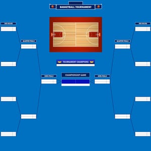 Microsoft Excel Spreadsheet - Basketball Tournament Bracket