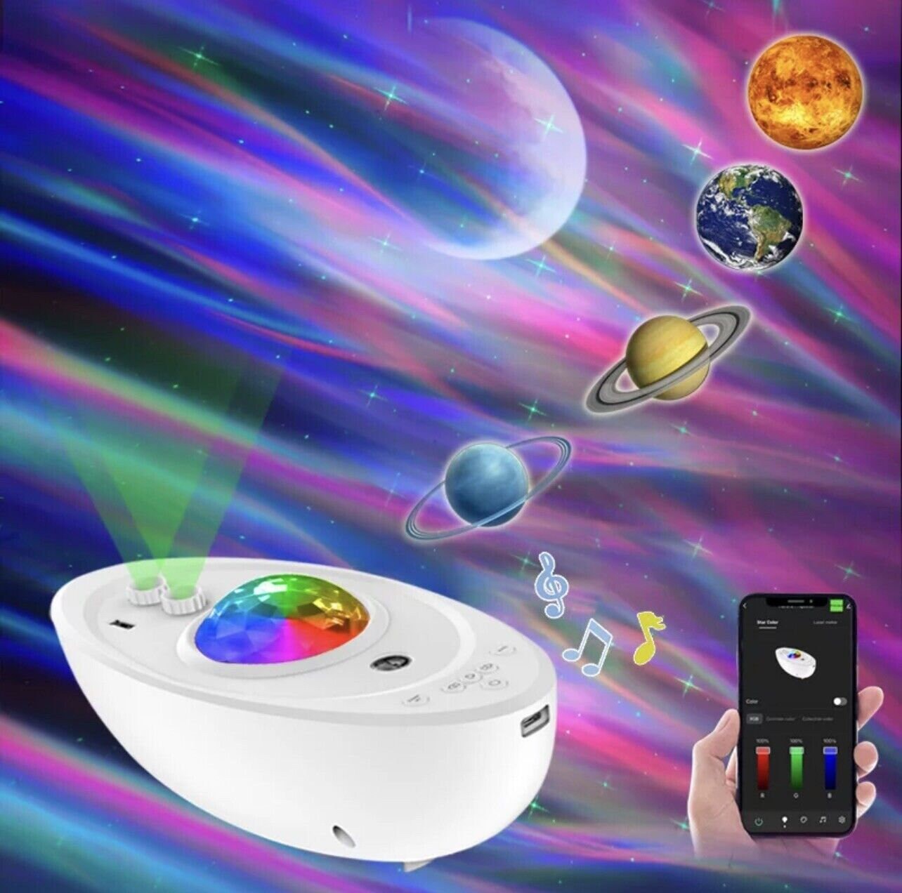 Galaxy Starry Night LED Light Projector Aurora Star Sky Etsy
