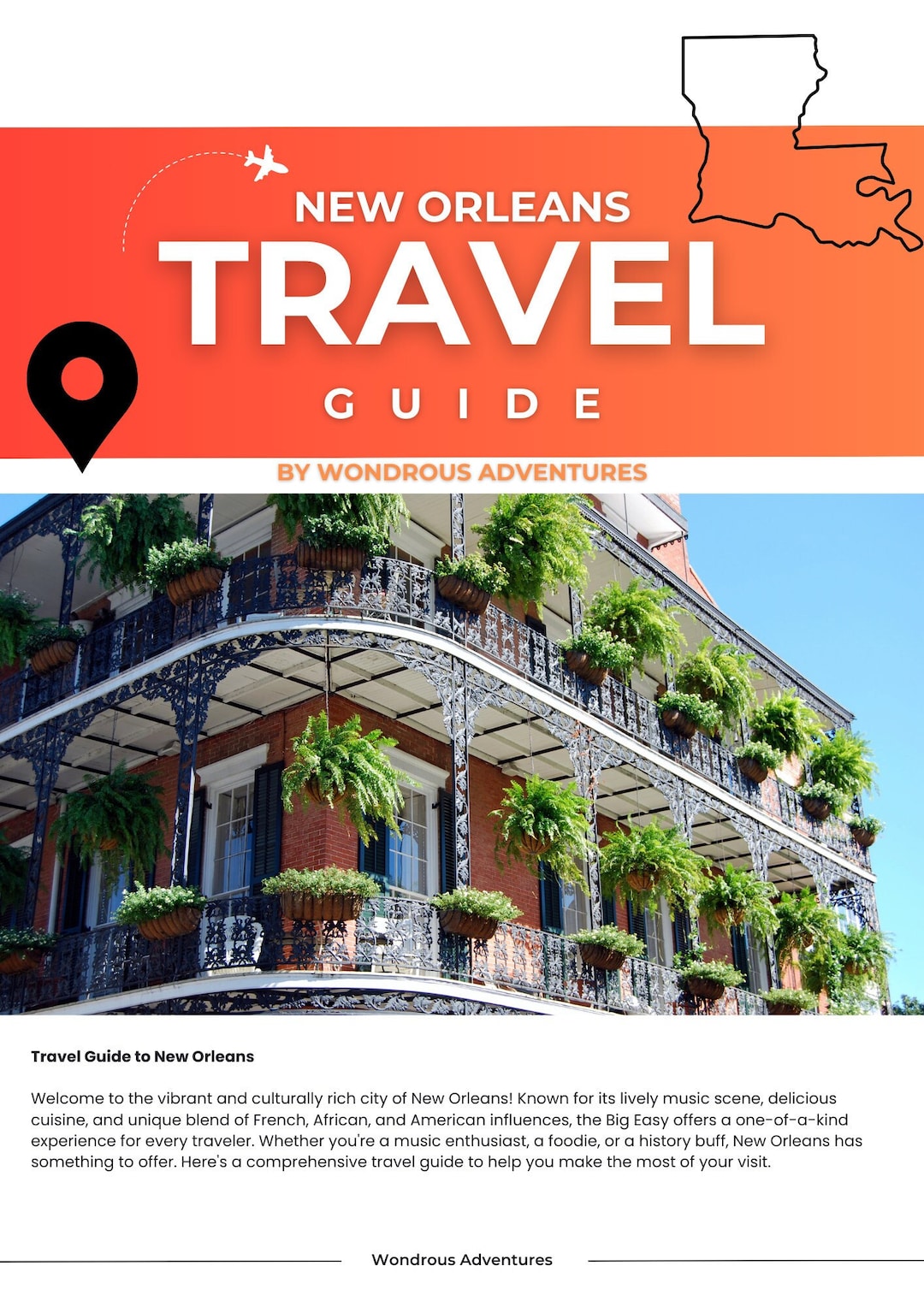 City Guides New Orleans Travel Itinerary Template Trip Etsy