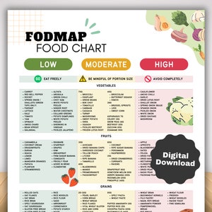 Fodmap IBS Food List and Low Fodmap Treats, Food Chart Nutrition Guide for IBS Meal Plan and Gut Health, Gluten Free Diet Meal Prep Grocery image 1