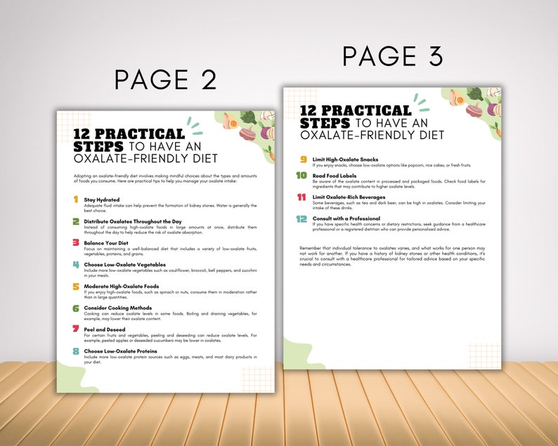 Low Oxalate Food List for Kidney Stones, Renal Diet Meal Planner for High Oxalate Food Guide, Kidney Disease Diet Plan Nutrition Tracker image 5