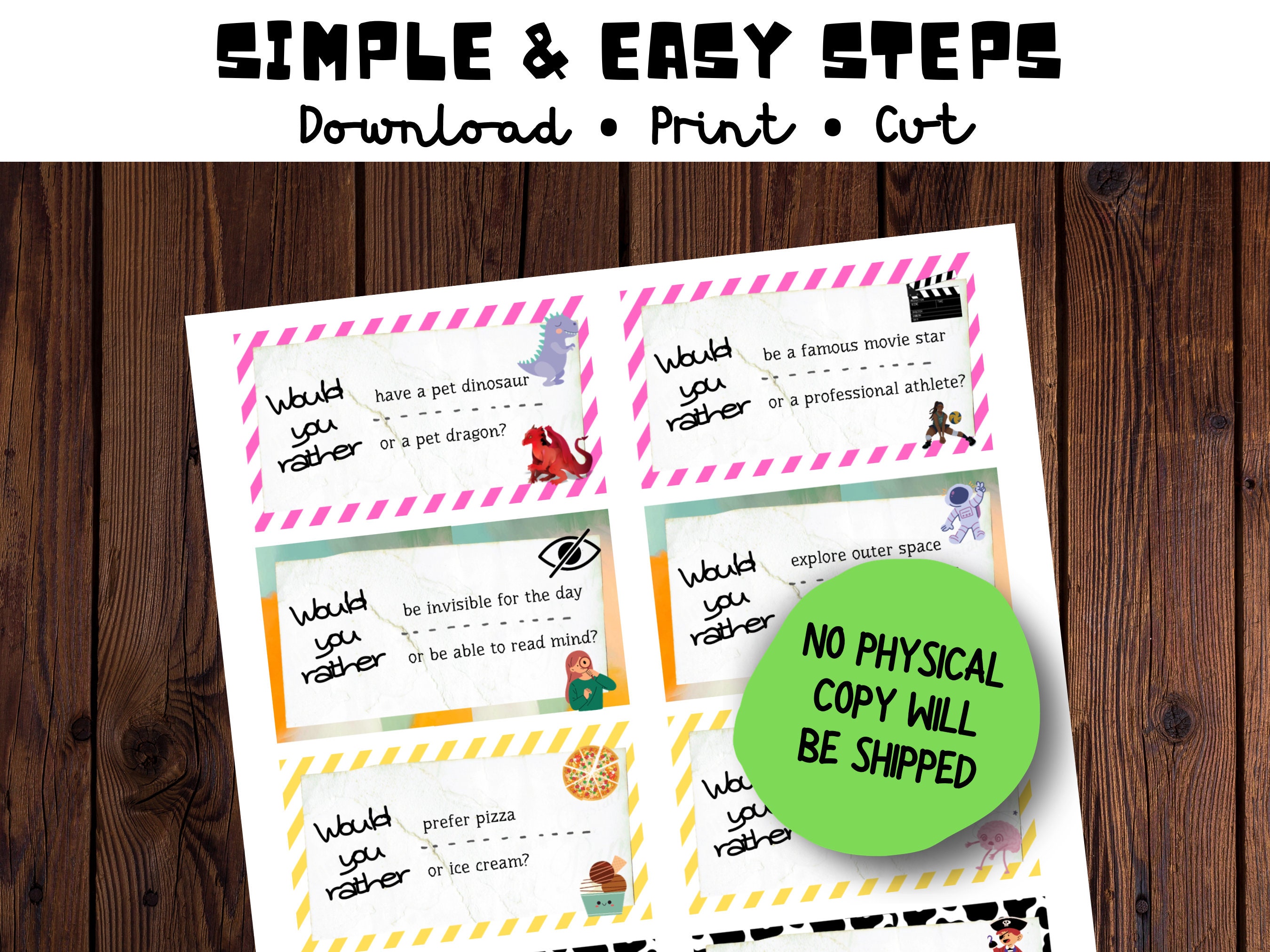Would You Rather Lunchbox Notes for Kids. Cute Lunch Box Notes Cards ...