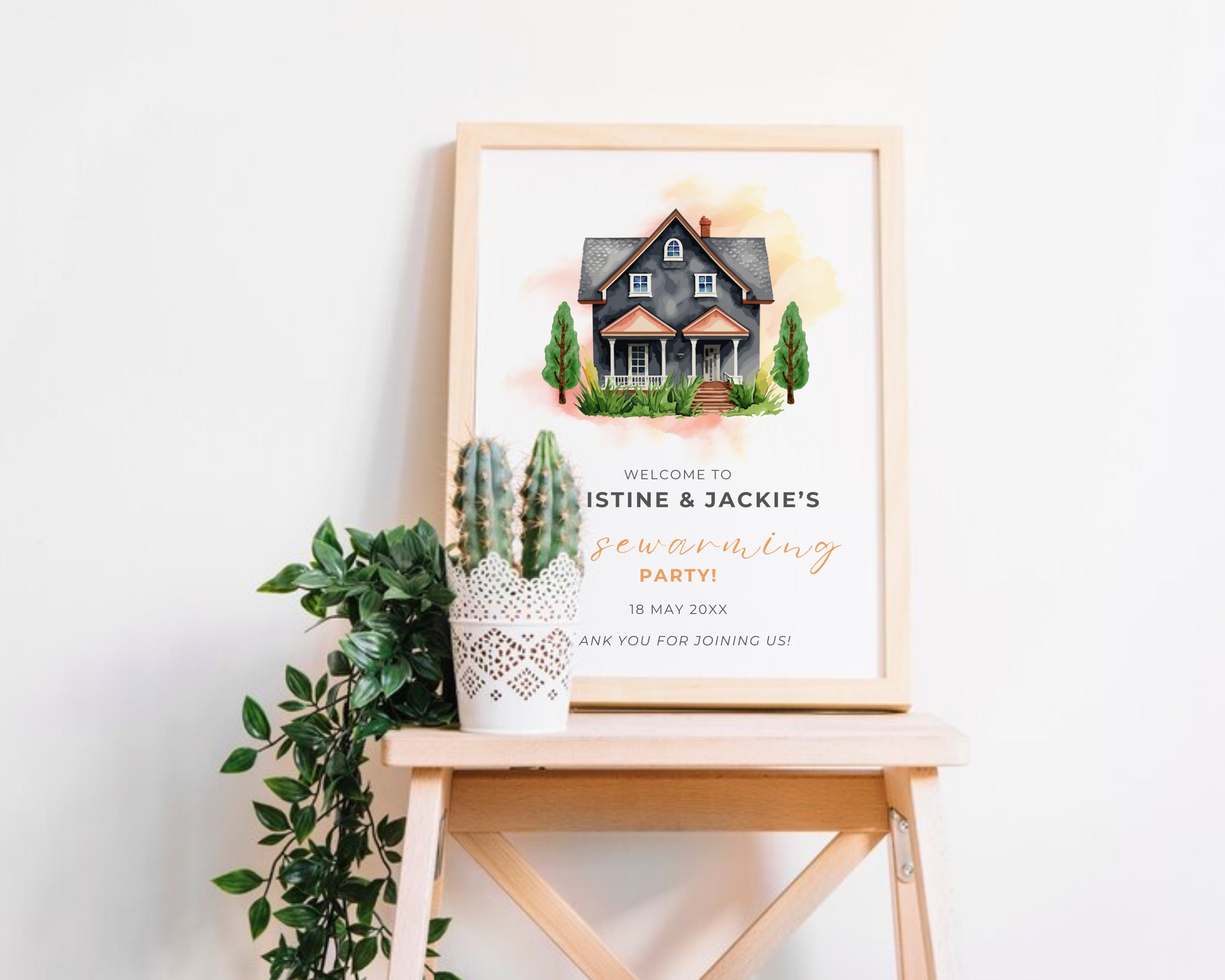 Watercolor Housewarming Board, Our First Home House Warming