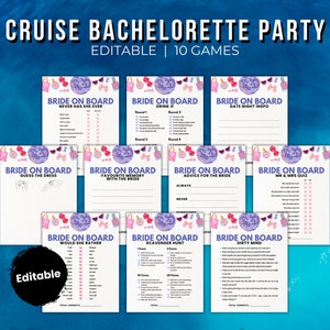 Bearbeitbares Cruise Bachelorette Party Game Bundle, Bar Schnitzeljagd für Ladies Night Spiele oder nautische lesbische Junggesellinnenabschied, Cruise Bar Crawl Bild 1