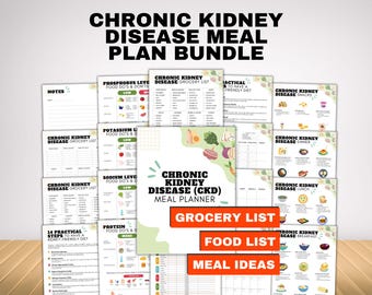 Kidney Diet and Grocery List, Chronic Kidney Disease meal planner with Low Protein Sodium Phosphorus Potassium Food List, Renal Diet Guide