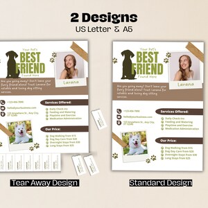 Editable Dog Walker Pet Sitting Flyer Contract, Dog Sitter Template for Pet Care Services Business, Pet Sitter Form and Pet Care Provider image 2