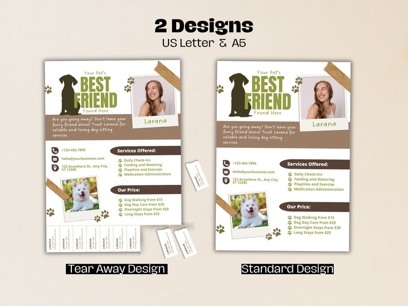 Editable Dog Walker Pet Sitting Flyer Contract, Dog Sitter Template for Pet Care Services Business, Pet Sitter Form and Pet Care Provider image 2
