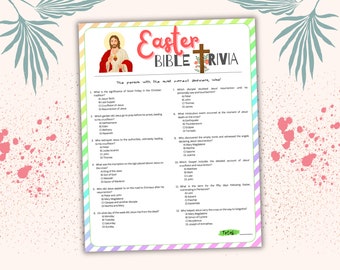 Easter Trivia Bible Game for Family Reunion Games, Spring Trivia with The Easter Story as Easter Adult Games, Easter Friendly Feud