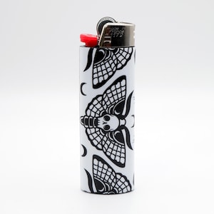 Trad Tattoo Style Lighter Sticker | Butterfly Lady Meets Death Moth