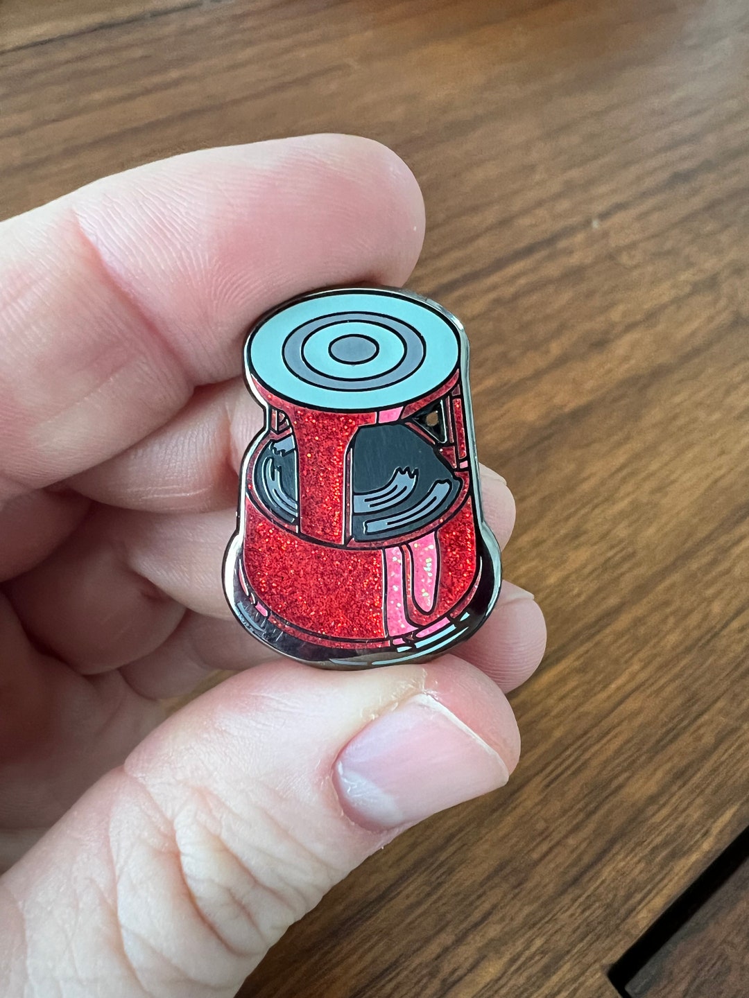 Library Pin Designs Book Lover | Sparkly Hard Enamel Pin | Little Red Library Stool | Gift ...