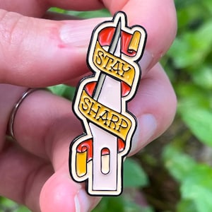 Stay Sharp! Enamel Pin | 2 Colors | Unique Artist or Designer Gift