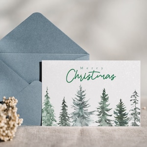 Cozy Christmas Postcard | A6 | Festive art | Illustration of a forest under the snow | Illustrated greeting card | Best wishes