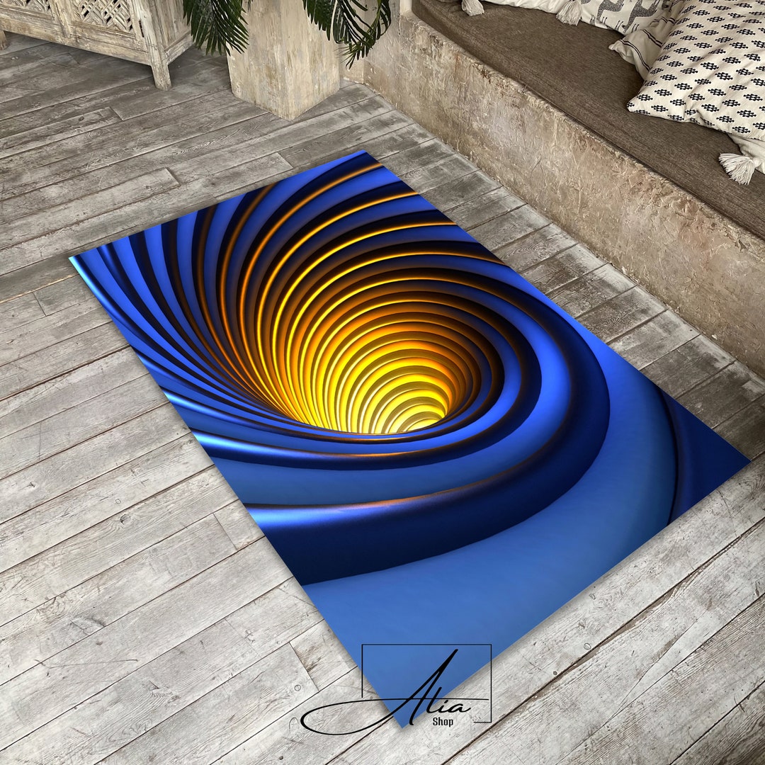Vortex Rug Optical Illusion Carpet 3D Vortex Decor Etsy