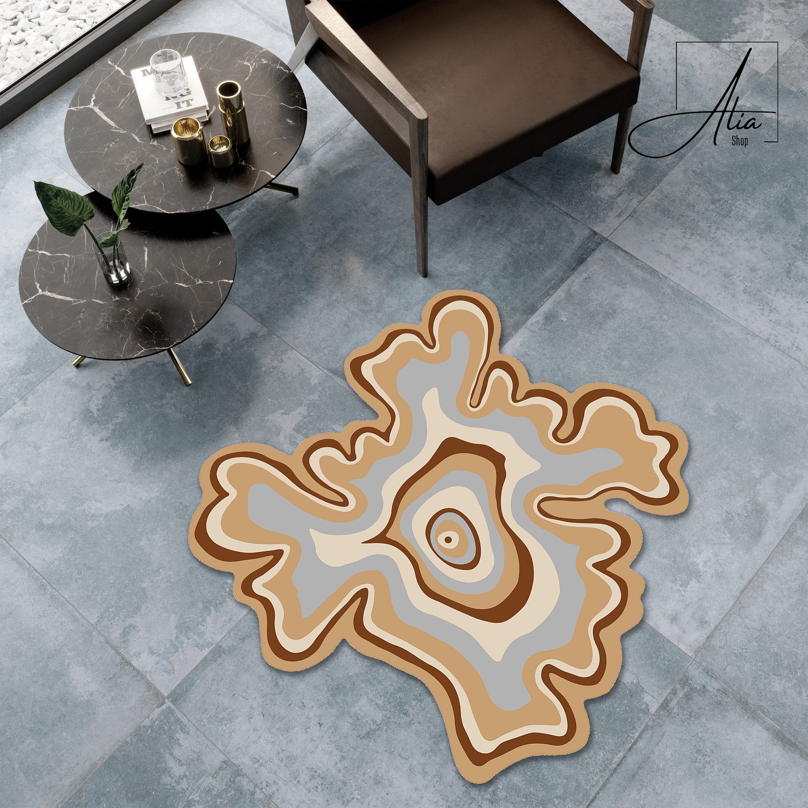 Melting Rug, Brown Melting Carpet, Weird Rug, Moroccan Rug Persian Rug ...