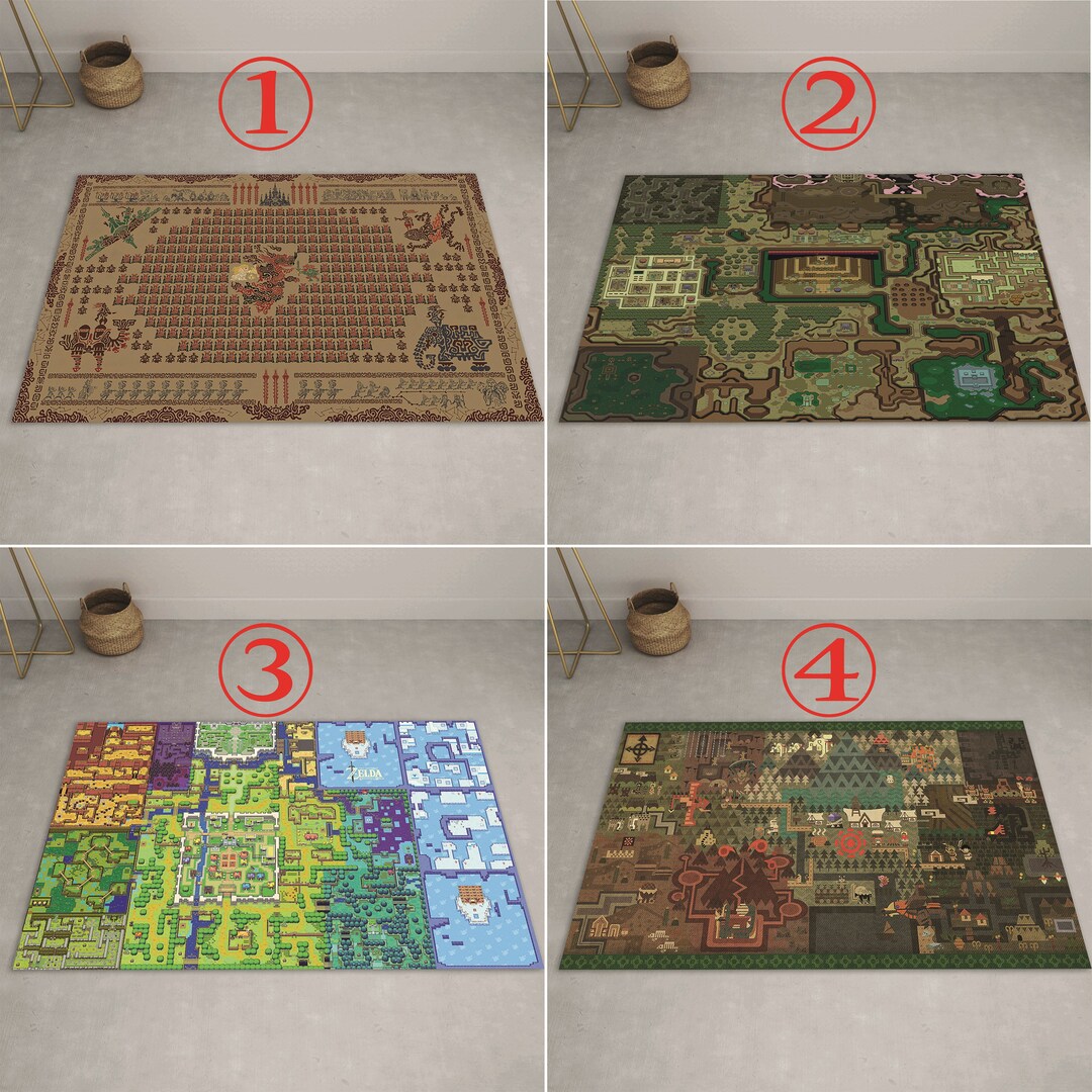 Zelda Rug Zelda Map Carpet Legend of Zelda Game Art Map Mat Etsy UK