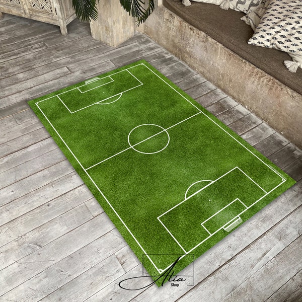 Soccer Field Rug, Football Field Carpet, Soccer Mat, Astroturf Pitch Rug, Football Play Rug, Sport Rug, Turf Grass Rug, Green Rug Soccer Rug