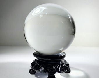 80mm Clear Crystal Ball, Glass Scrying Sphere, 3.15 Inch
