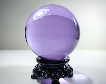 80mm Purple Crystal Ball, Violet Glass Scrying Sphere, 3.15 Inch