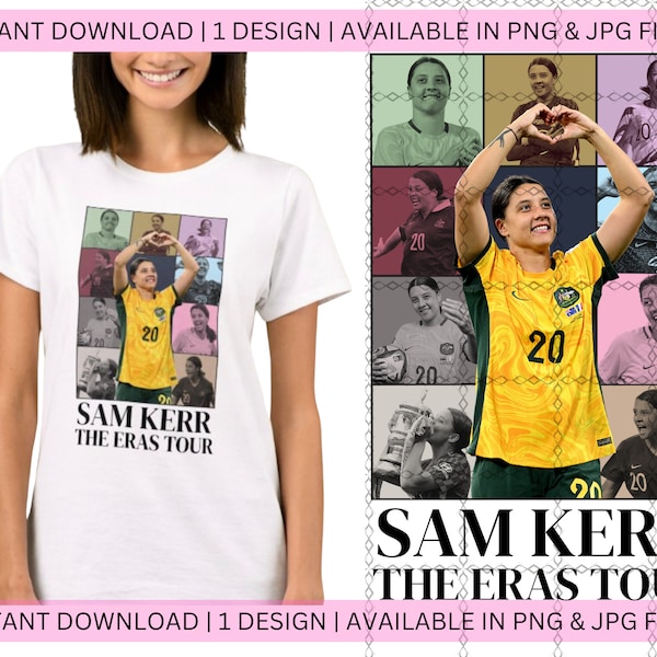 Sam Kerr The Eras Tour PNG JGP Digital Download Matildas Chelsea FC Australia Football Taylor Swift