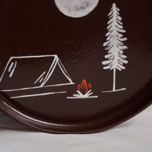 9" Handmade Ceramic Nature and Camping Patterned Plates, Ceramic Speckled Plate, ceramic plates image 4