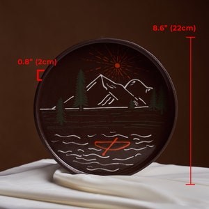 9" Handmade Ceramic Nature and Camping Patterned Plates, Ceramic Speckled Plate, ceramic plates image 10