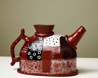 Perfect for Tea Lovers Decorative Ceramic Teapot | Vintage Inspired Ceramic Teapot | Colorful and Unique Ceramic Pottery Teapot