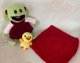 Amigurumi Nanalan Mona pop, balnket en eend