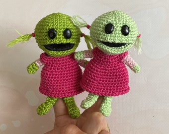 Nanalan Mona Finger Puppet Amigurumi Pattern (crochet) PDF Dijital