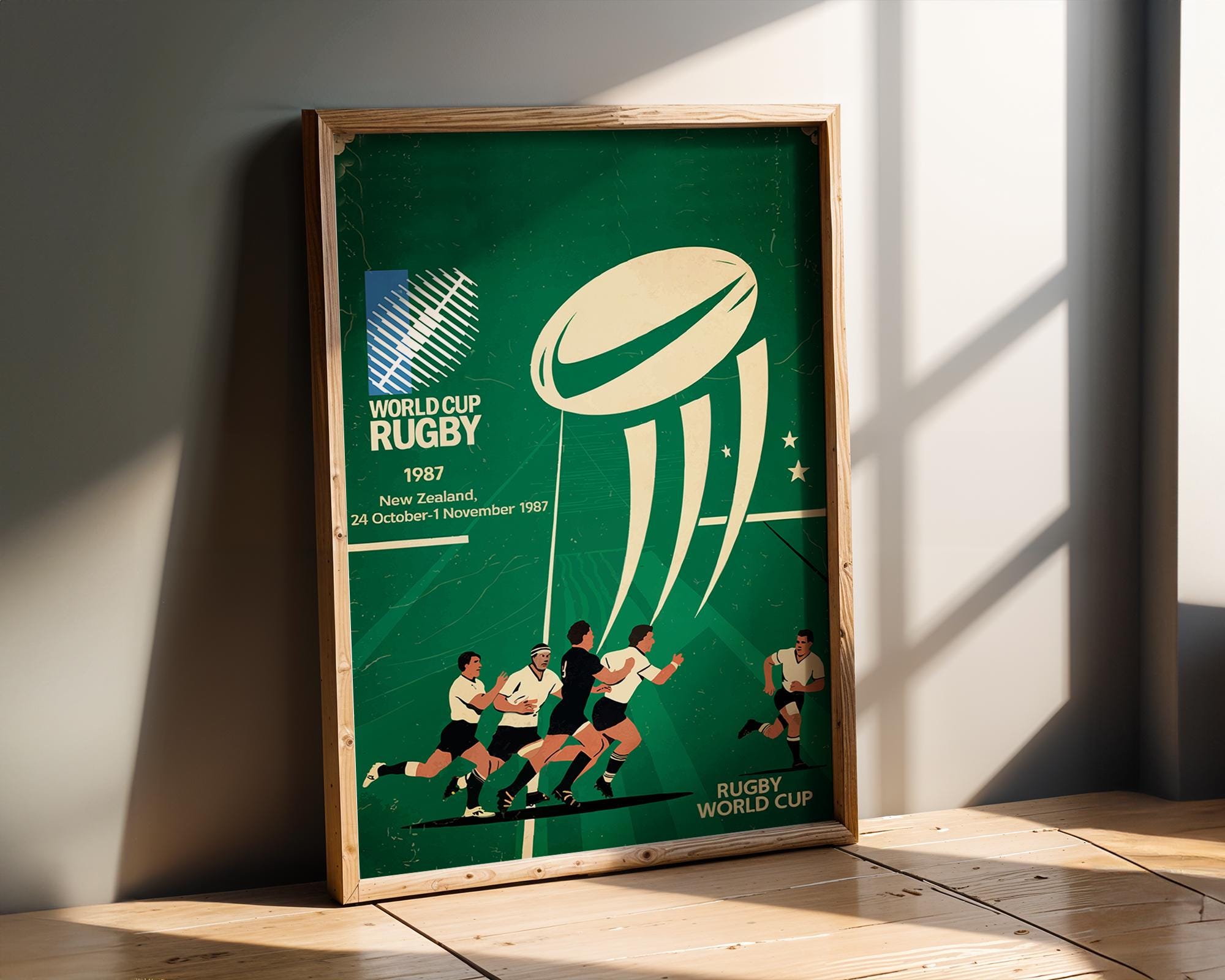 Vintage 1987 Rugby World Cup Rolled Poster, Wall Decor
