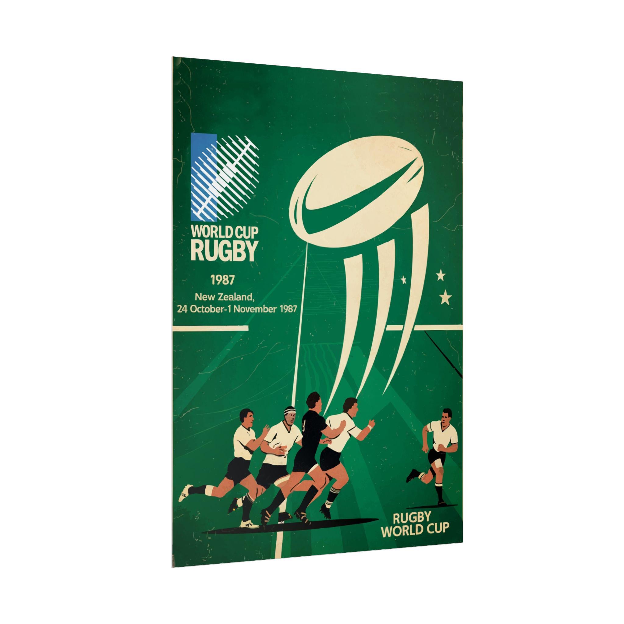 在庫処分セール 言い換え World Rugby 1987 Vintage Cup Decor Wall Poster, Rolled その他