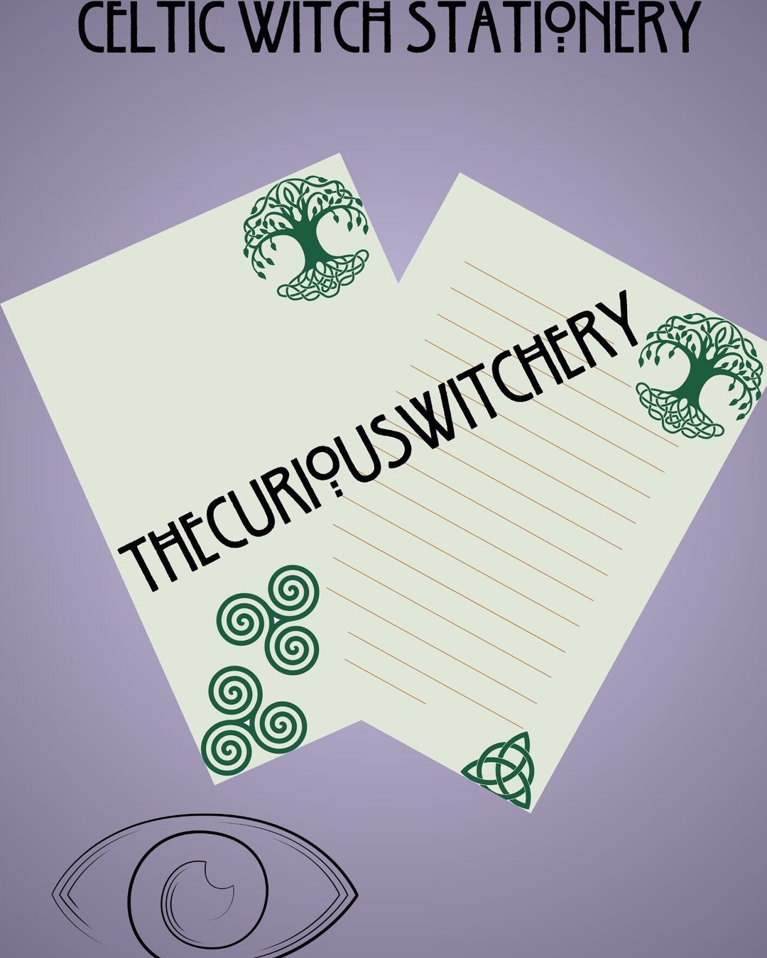 Witchy Stationery Printable Letter Paperceltic Witch Writing - Etsy