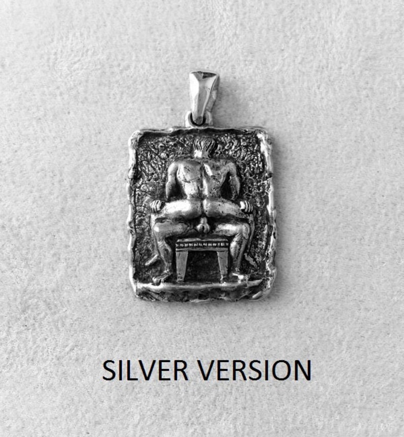 Gay Pendant with 60 cm silver chain. solid silver 925 image 2