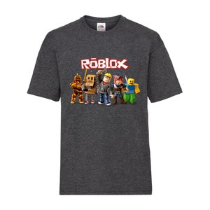 Roblox T-Shirt Kids Sizes 3-15 Years Old Multiple Colours To Choose From Dark Heather Grey